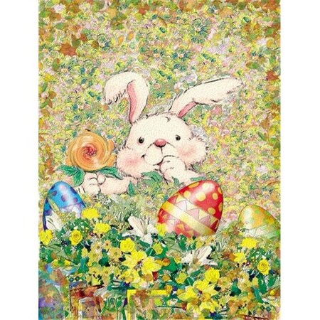 Carolines Treasures Carolines Treasures APH2954CHF Easter Bunny & Eggs Flag Canvas House Size APH2954CHF